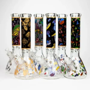 14" Glow In The Dark Mushroom Beaker Bong