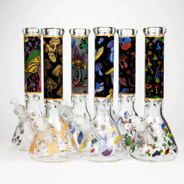 14" Glow In The Dark Mushroom Beaker Bong
