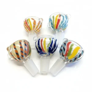 14mm Glass Swirl & Stripe Bowl