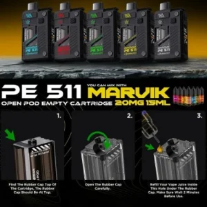 Aladdin Pro PE511 MARVIK 18K 18000 Puffs DSP Pod Fullset and Cartridge