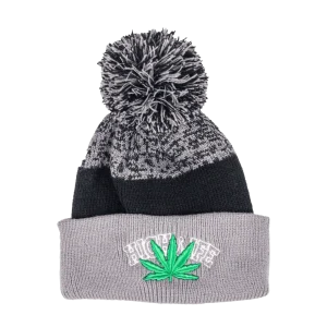 Black and Grey Highlife Leaf Beanie