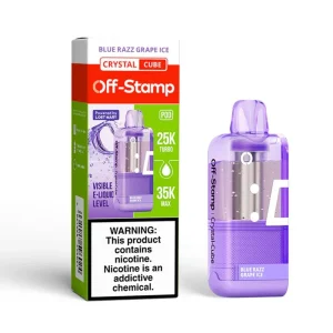 Blue Razz Grape Ice Off Stamp X Cube Crystal Disposable Pod