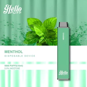 Bulk Wholesale Hello Puff 5500 Puffs Disposable Vape Device 10pcs/Pack- Menthol