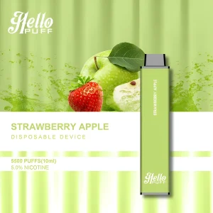 Bulk Wholesale Hello Puff 5500 Puffs Disposable Vape Device 10pcs/Pack- Strawberry Apple