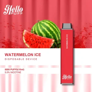 Bulk Wholesale Hello Puff 5500 Puffs Disposable Vape Device 10pcs/Pack- Watermelon Ice