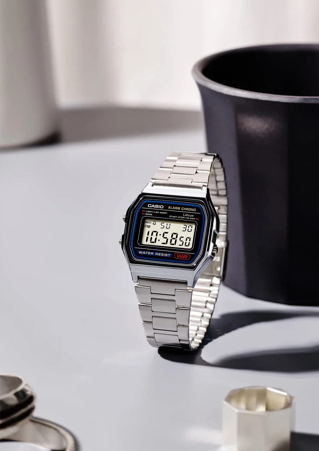 Casio Collection A158Wa-1Jh Men's Silver Stainless Steel Watch - Image 2