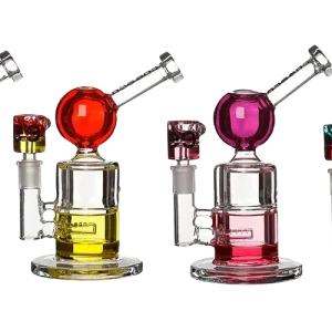 Cheech Glass 8" Triple Glycerin Bong W/ Double Coloured Bowl