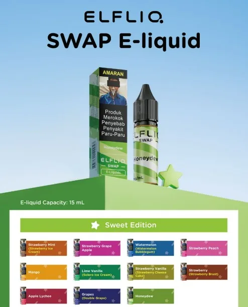 ELF BAR ELFLIQ SWAP E-LIQUID 15ML JOINONE DEVICE | EMPTY CARTRIDGE