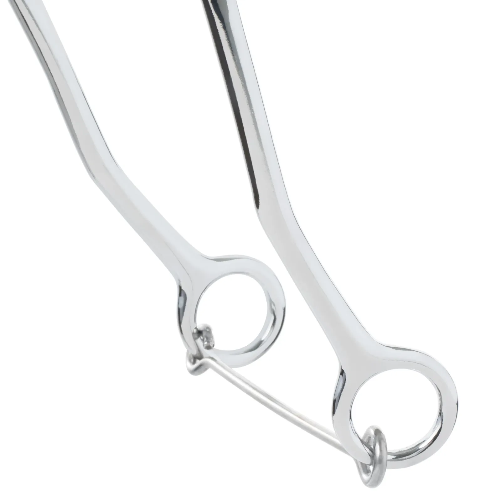 Hackamore Bit with Braided Leather Noseband, Chrome, 9" Cheeks - Image 2