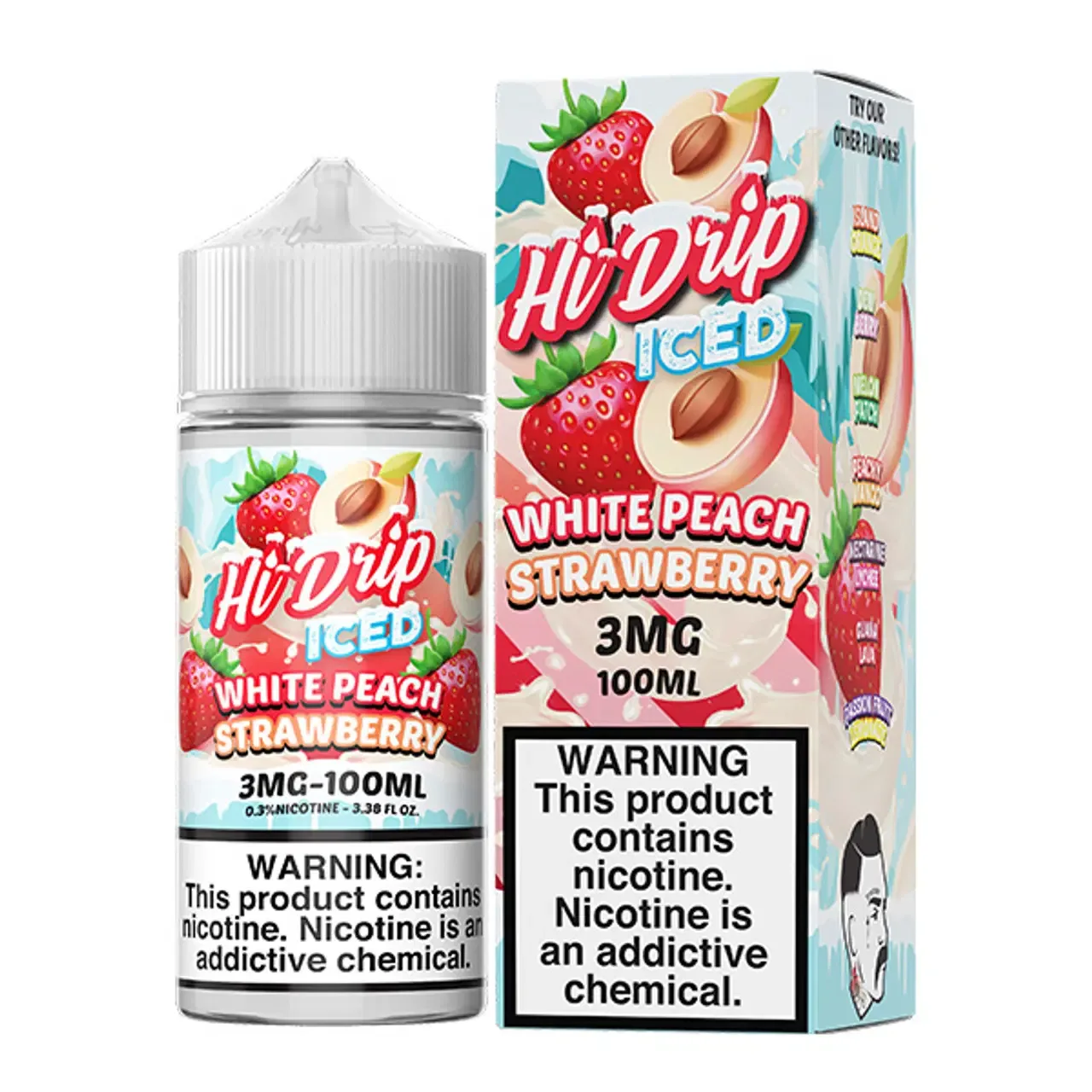 Hi-Drip Series CHILLED White Peach Strawberry Vape e-Liquid 100mL