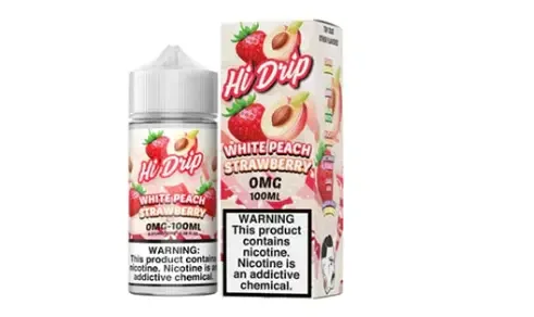 Hi-Drip Series White Peach Strawberry Vape e-Liquid 100mL