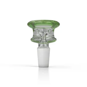 HONEYBEE HERB GLASS FLOWER BOWL (FB-3) GREEN- 14MM MALE