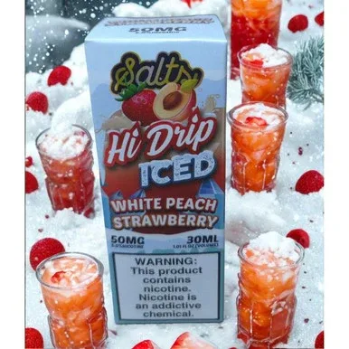 Iced White Peach Strawberry - 50mg - Hi-Drip Salt - 30mL