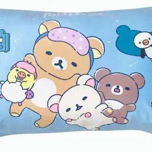 Moripilo San-X Rilakkuma Friends Pillow Cover Blue 43x63cm Soft Cute