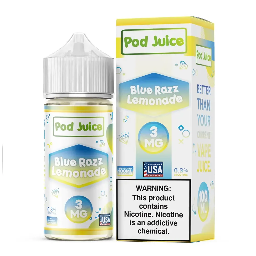 Pod Juice – Blue Razz Lemonade – 100ML E-Liquid