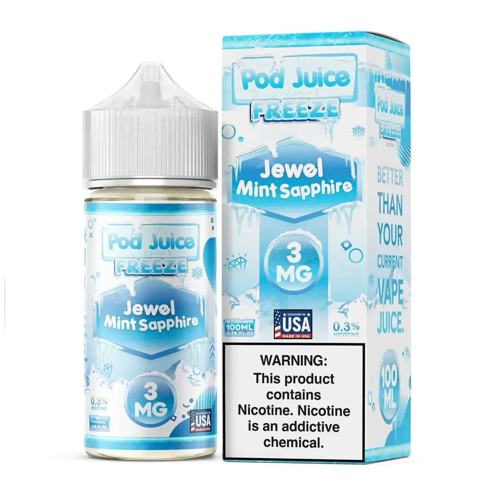 Pod Juice FREEZE – Jewel Mint Sapphire – 100ML E-Liquid