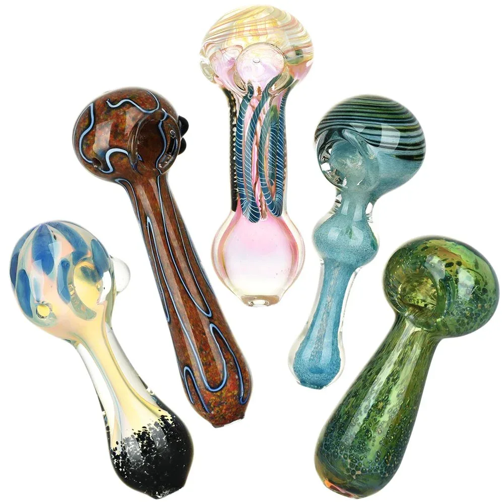 Heavy Ethers Assortment Glass Spoon Pipes - 4.5" 20ct