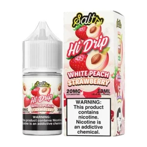 Hi-Drip White Peach Strawberry 30ml Nic Salt Vape Juice - 50mg