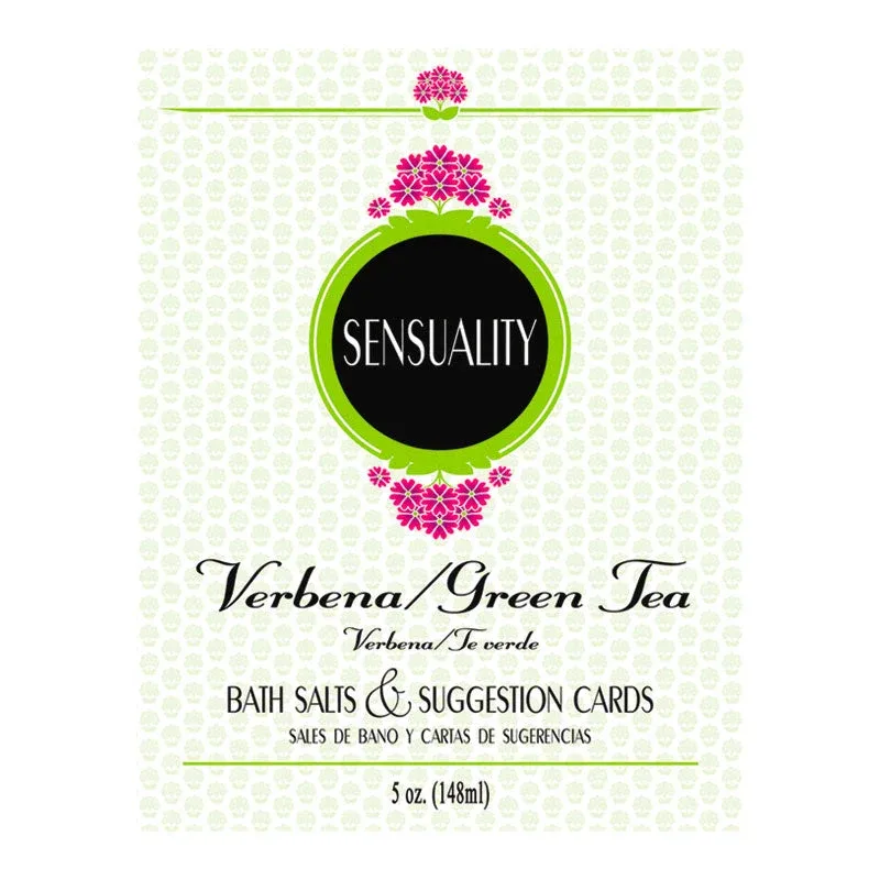 Sensuality Bath Salts & Suggestion Cards - Verbena/Green Tea