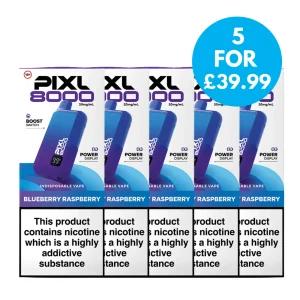 Box Of 5 – 20mg (2%) PIXL 8000 (8K Puffs) Multipack