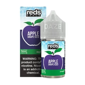 7 Daze Reds Salts Apple Grape Iced Nic Salt Vape Juice 30ml - 50MG