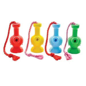 Puff Palz Tug & Toke Water Pipe Dog Toy - 6" / Colors Vary