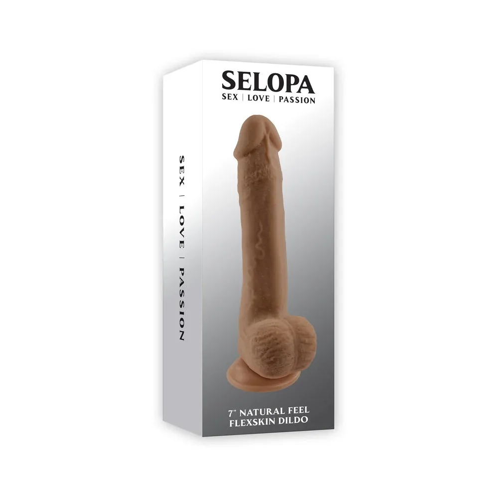 Selopa Natural Feel Flexskin Bendable Dildo with Moving Material 7 in. Dark - Image 2