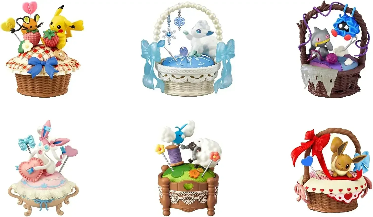 Re-Ment Pokemon Sweet Craft Collection Figure 6 Types 4.5x2.8x2.8in