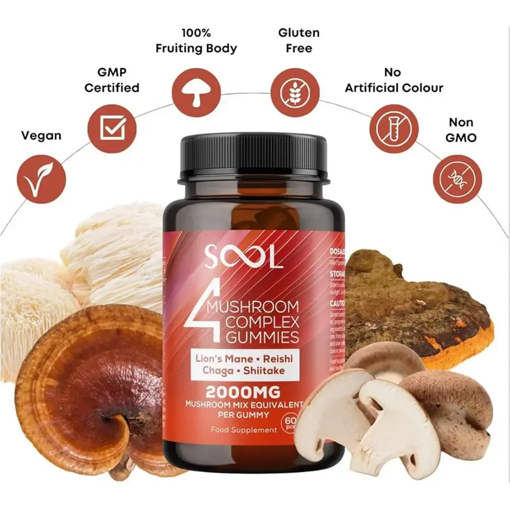 SOOL 4 Mushroom Complex Gummies 60pcs - 2000mg - Image 2