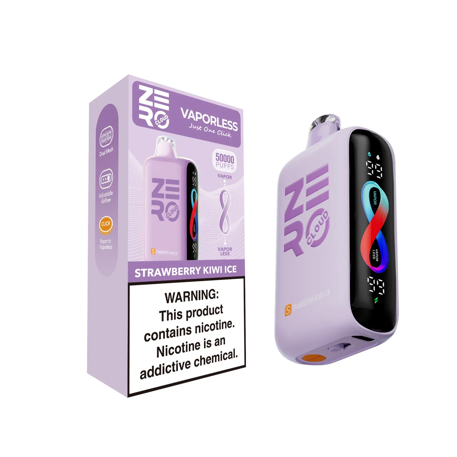 Strawberry Kiwi Ice - Sikary Cloud Zero 50k Disposable Vape