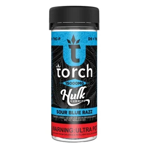 Torch Hulk Sour Blue Razz Gummies - 15000mg